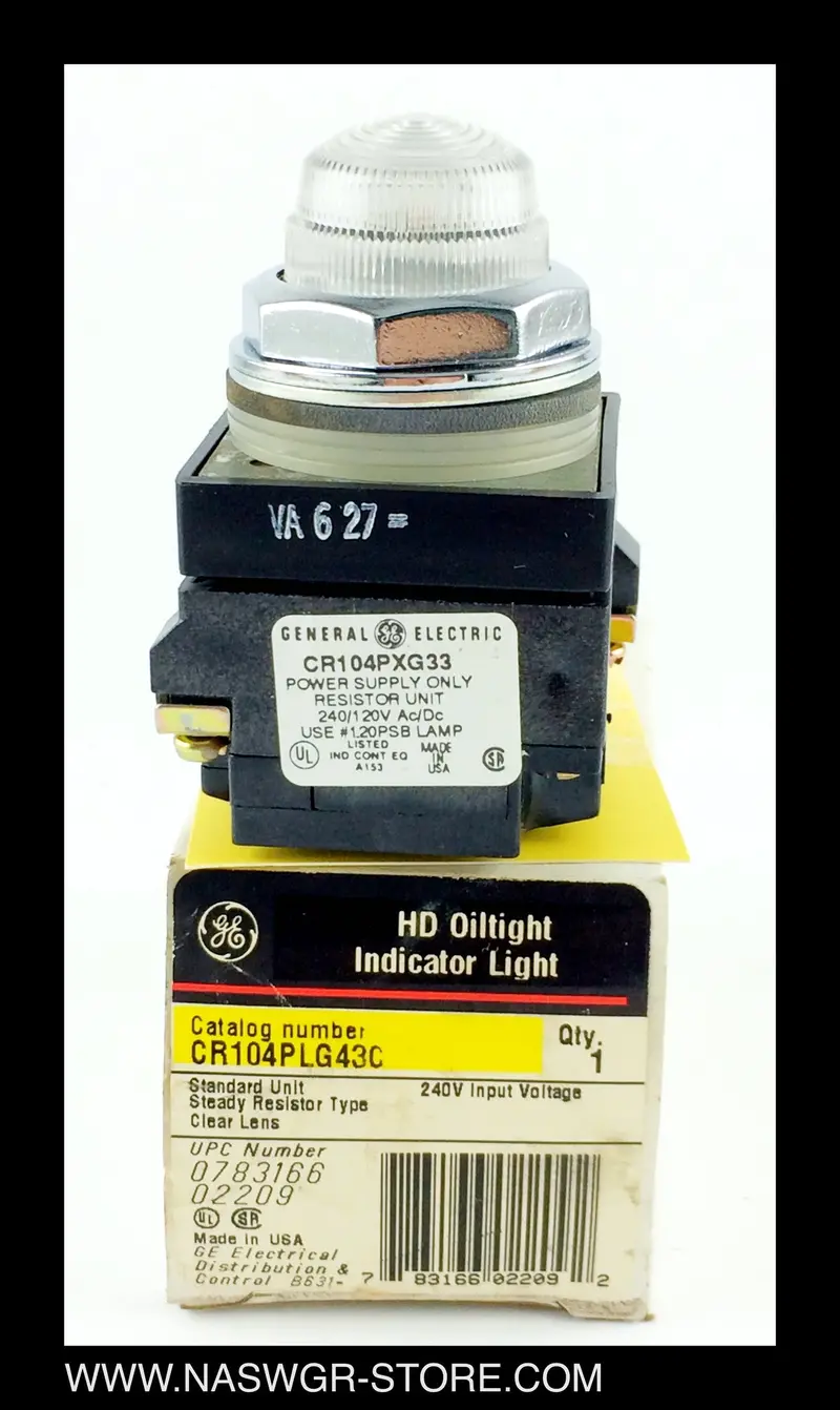 Ge Cr104Pxg33 Hd Oil-Tight Indicator Light – Clear Lens, 240 Vac 1