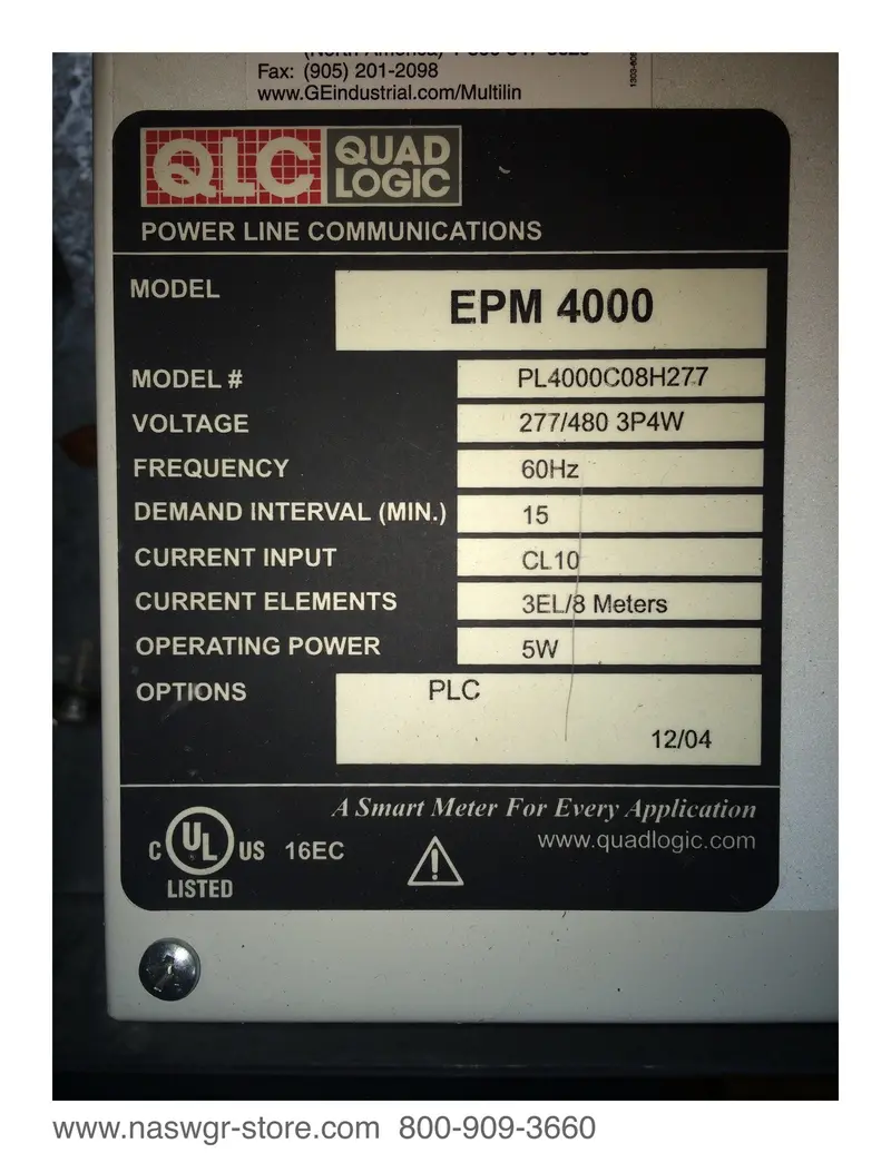 Ge Epm4000 Submeter Pl4000C08H277 For Energy Monitoring 1