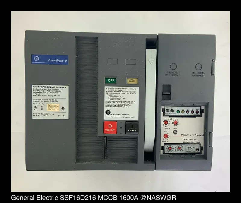 Ge Powerbreak Ii Ssf16D216 Molded Case Breaker – 1600A, Manual/Drawout 1