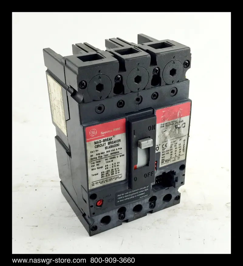 Ge Spectra Rms Sela36Ai0060 Molded Case Circuit Breaker – 60A, Unused 1