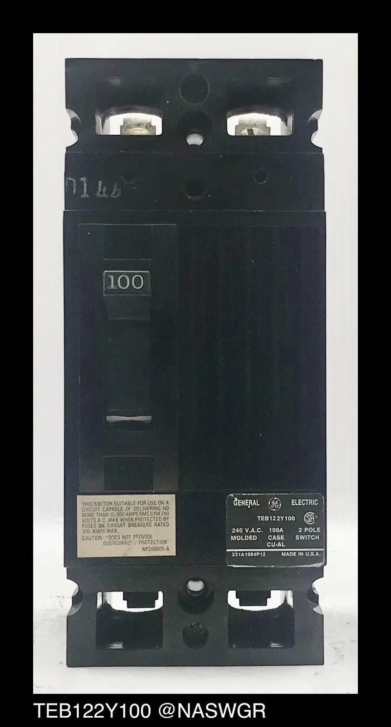 Ge Teb122Y100 100-Amp Molded Case Disconnect Switch 1