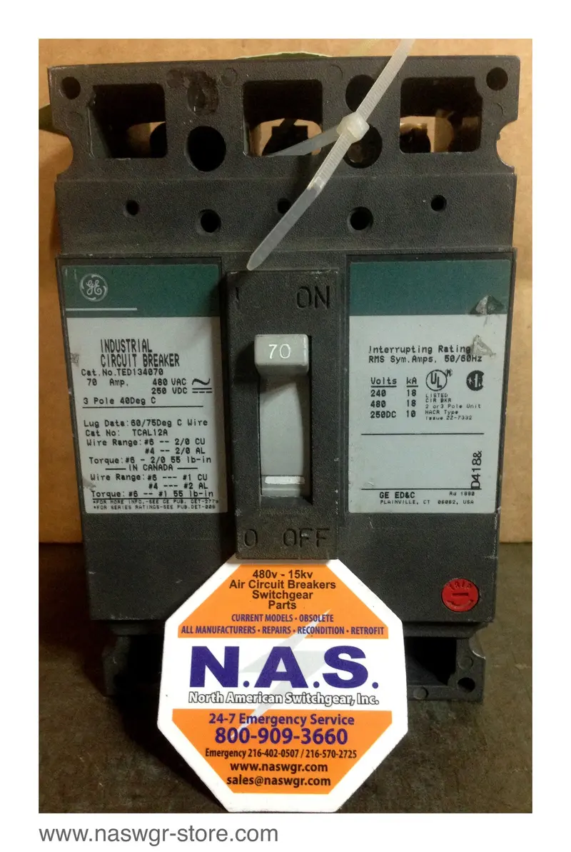 Ge Ted134070 70-Amp Molded Case Circuit Breaker 1
