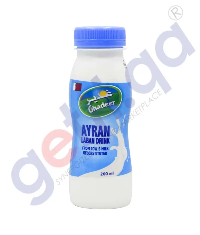 Ghadeer Ayran Laban Drink – Traditional Turkish-Style Yogurt Beverage, 200 Ml 1