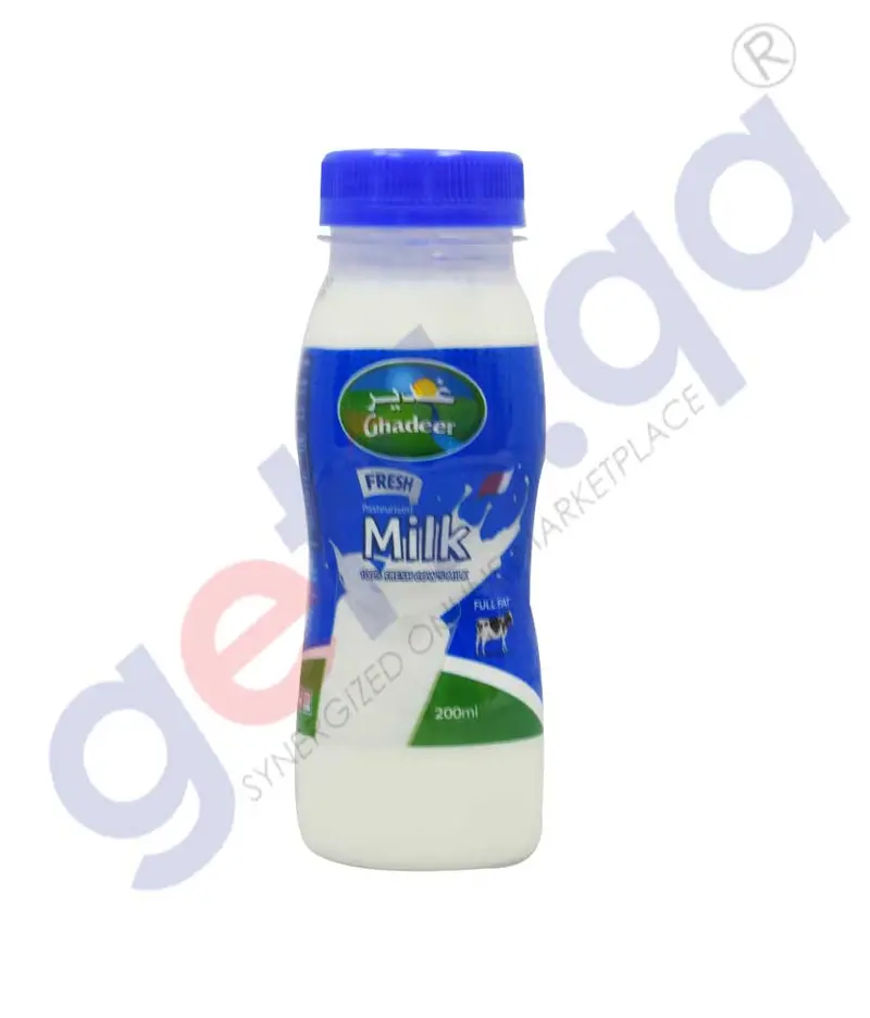 Ghadeer Full-Fat Milk – Pasteurized Whole Milk Beverage, 200 Ml 1