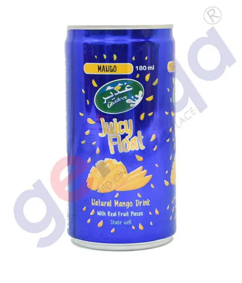 Ghadeer Juicy Floats Mango Sparkling Drink – Tropical Flavored Fizzy Beverage 1