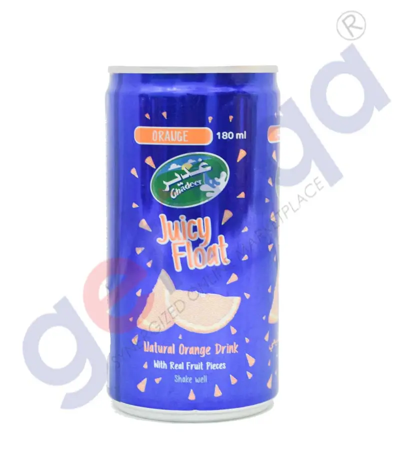 Ghadeer Juicy Floats Orange Sparkling Drink – Citrus-Infused Bubbly Refreshment 1