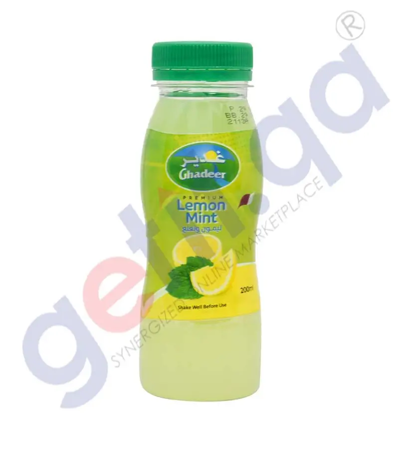 Ghadeer Premium Lemon Mint Drink – Zesty & Soothing Herbal Refreshment, 200 Ml 1