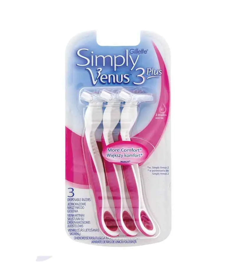 Gillette Simply Venus 3+ Razor – 3-Count Pack 1