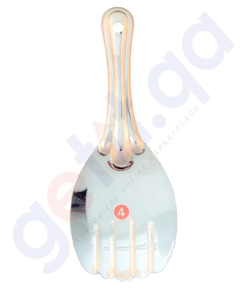 Gitco Stainless Steel Rice Spoon – Size #4 Long-Handle Serving Utensil 1