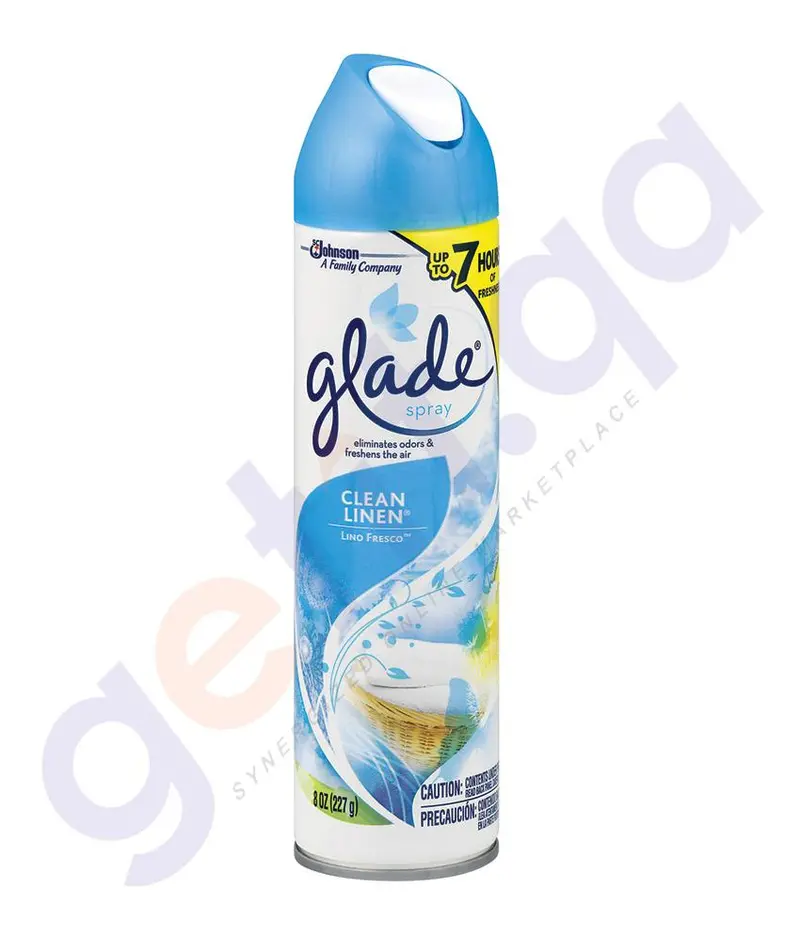 Glade Clean Linen Air Freshener Aerosol – 300Ml Crisp & Fresh Fragrance 1