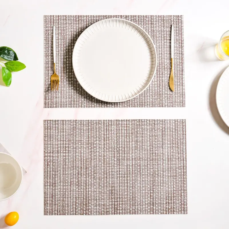 Glossy Brown Table Mat Set – 6-Pack Elegant Dining Accents 1