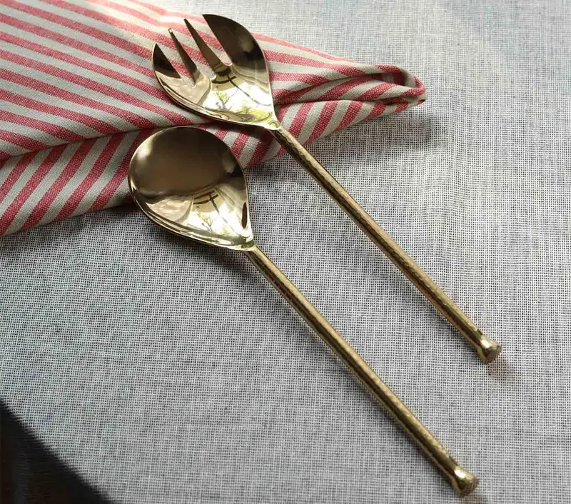 Gold-Finished Serving Spoon Duo 1