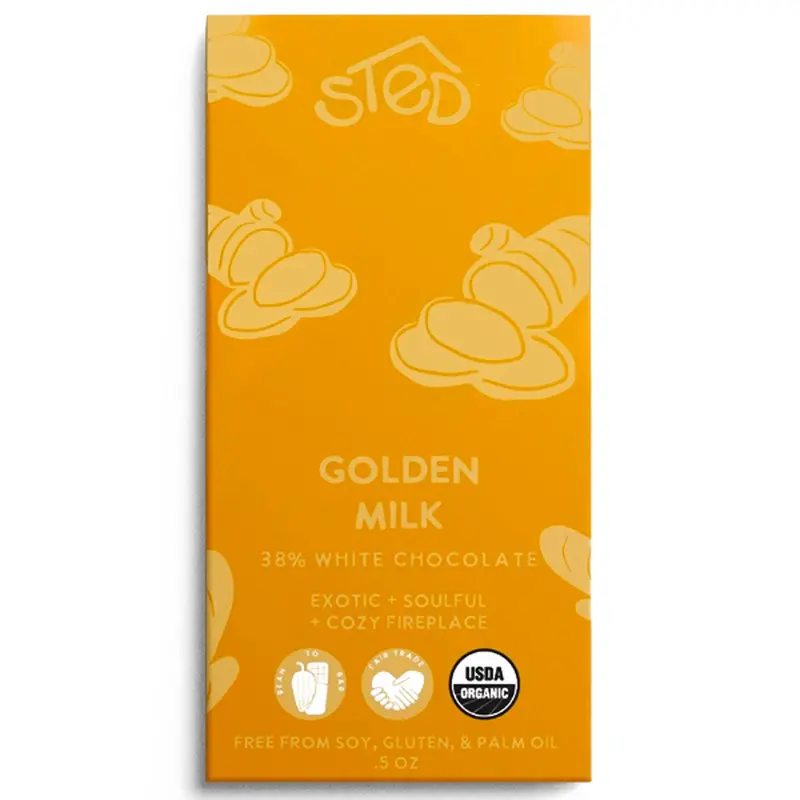 Golden Milk Chocolate Bar – Artisan Crafted Single-Origin Dark Chocolate By Sted Foods (Terroir Chocolate) 1