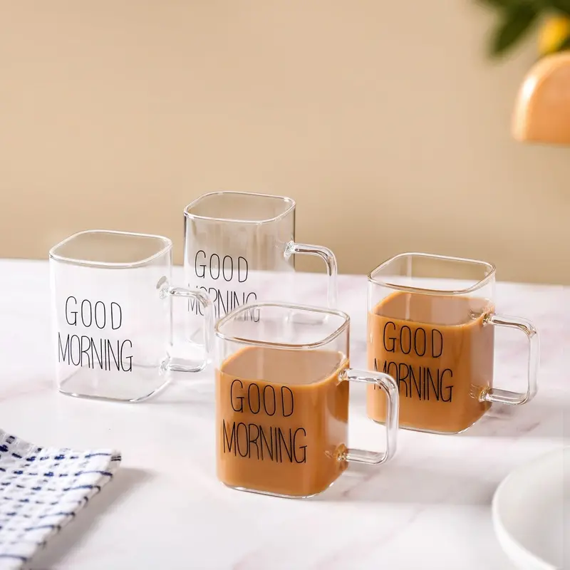 ‘Good Morning’ Ceramic Tea Cup Set – 4-Piece 250Ml Breakfast Collection 1
