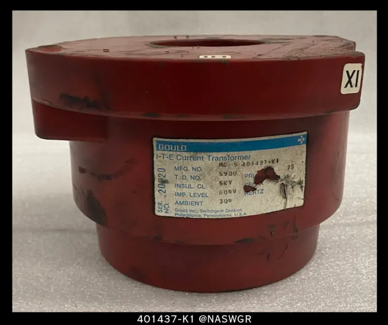 Gould Mc-5 401437-K1 Current Transformer — 75:5A Ratio 1