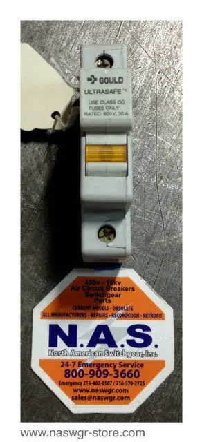 Gould Uscc11 Ultrasafe Single-Pole Fuse Holder — 30A, 600V 1