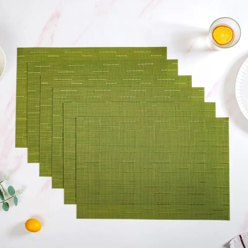 Green Textured Tablemats – 6-Pack, Stain-Resistant & Easy To Clean 1