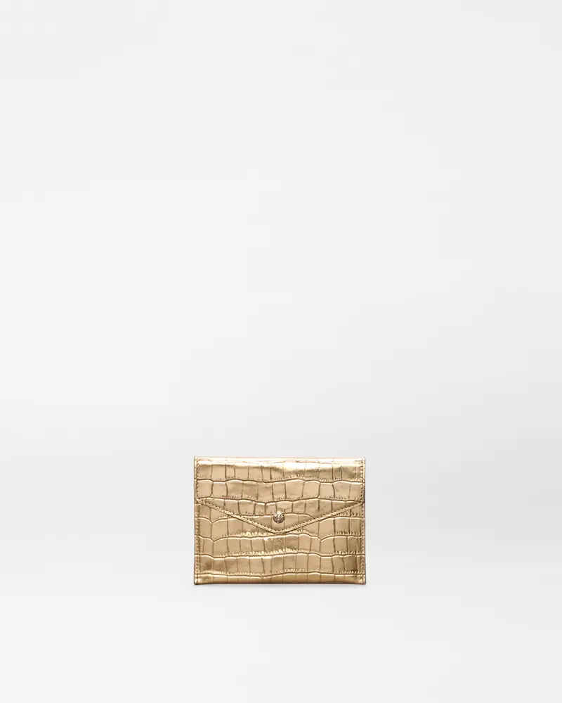 Greta Crossbody Purse – Gold Croc-Effect Leather 1