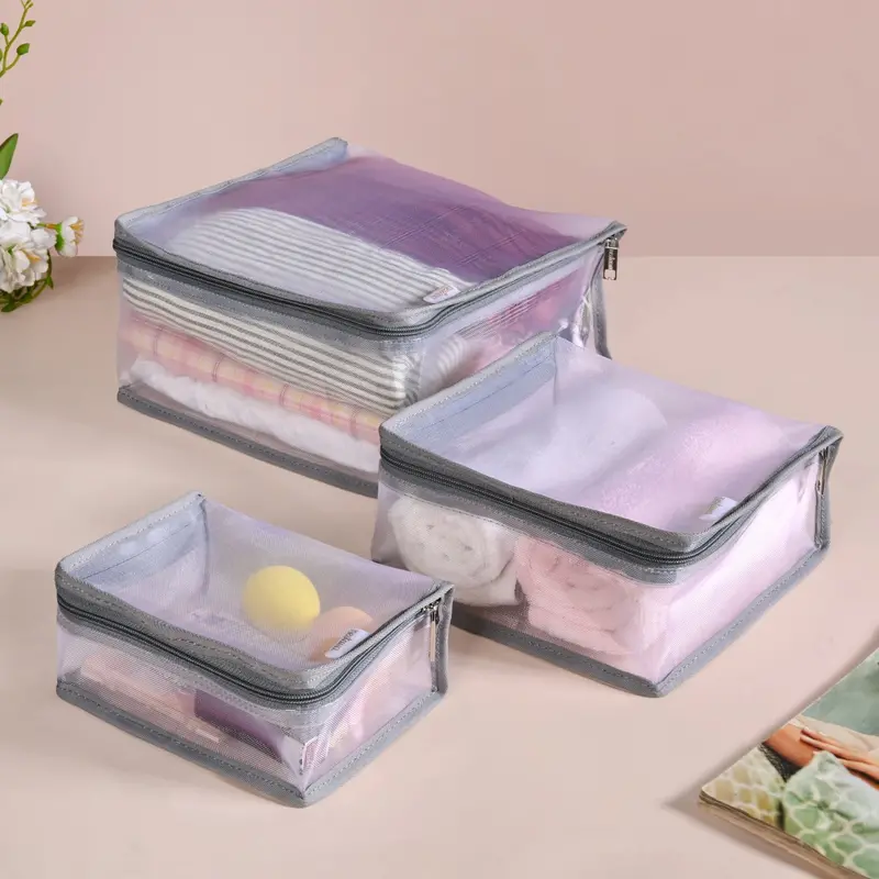 Grey Travel Organiser Bag Collection (3-Piece Set) 1