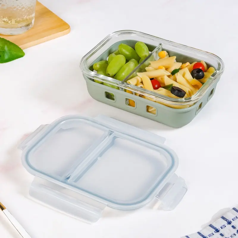 Gripso Leak-Resistant Dual-Segment Container – 600Ml Sage Green 1