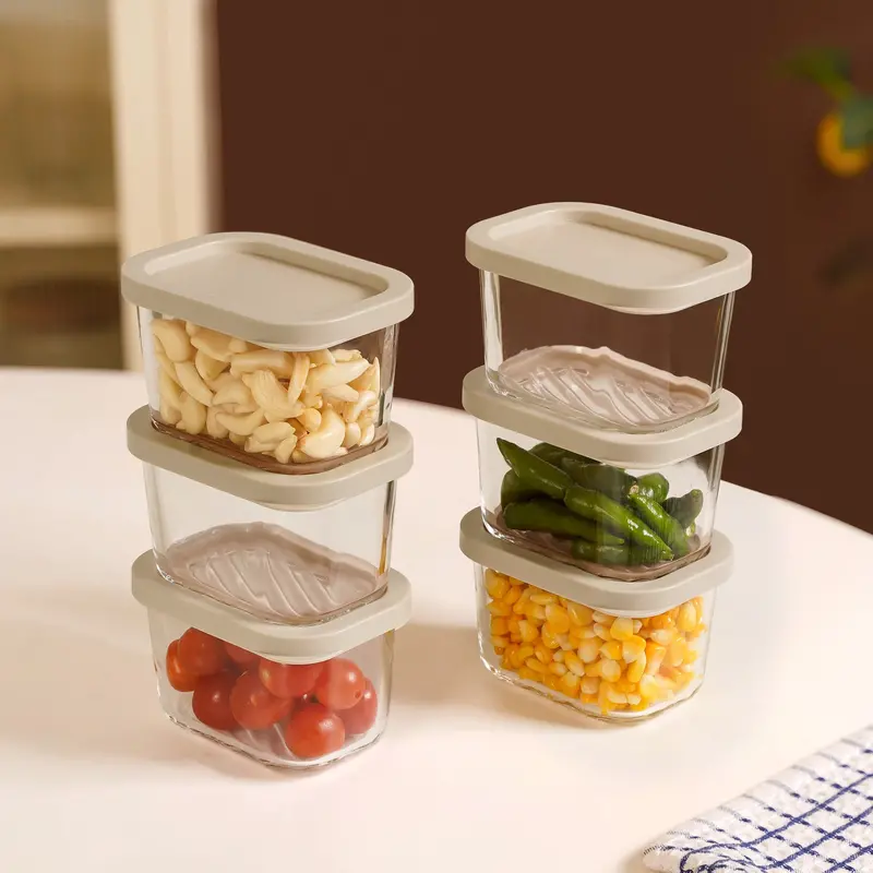 Groovo Beige Stackable 310Ml Food Storage Containers (6-Piece Set) 1