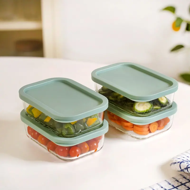 Groovo Green 4-Piece 520Ml Food Storage Containers – Bpa-Free & Airtight 1