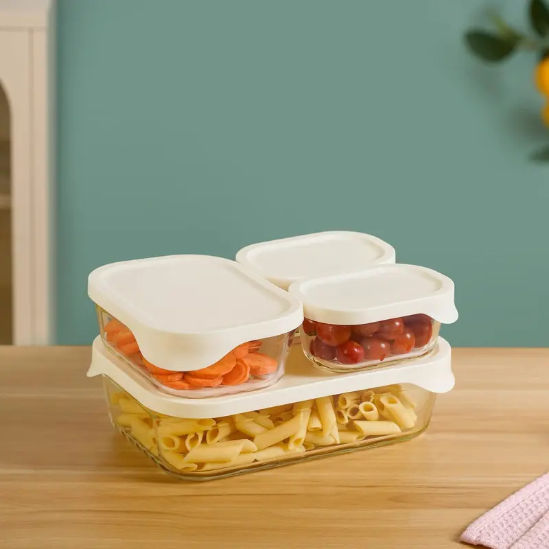 Groovo Lite Clear Glass Food Storage Kit – 4-Piece (370Ml–2500Ml) 1