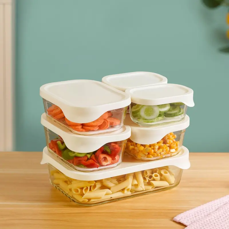 Groovo Lite Clear Glass Food Storage Set – 6-Piece (370Ml–2500Ml) 1