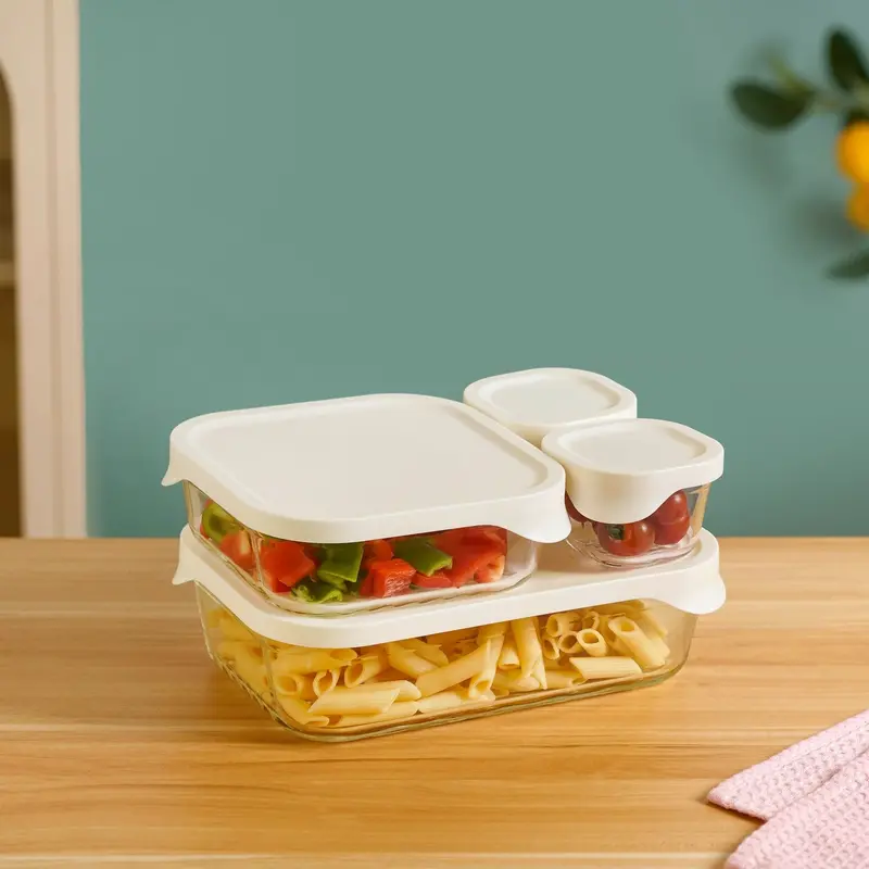 Groovo Lite Glass Food Container Kit – 4-Piece (220Ml–2500Ml) 1