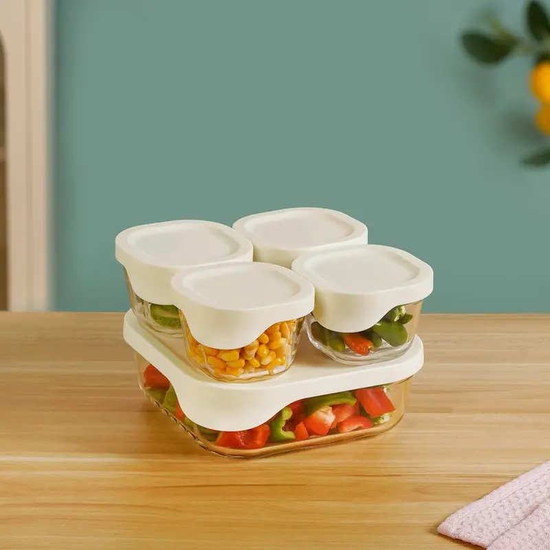 Groovo Lite Glass Portion Control Set – 5-Piece (220Ml & 1320Ml) 1