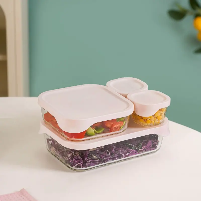 Groovo Lite Microwave-Safe Glass Meal Prep Set – 4-Piece (220Ml–2500Ml) 1