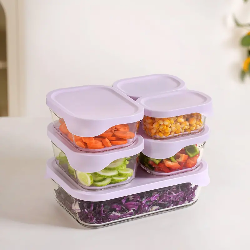 Groovo Lite Premium Borosilicate Glass Food Containers – 6-Piece Set (370Ml–2500Ml) 1