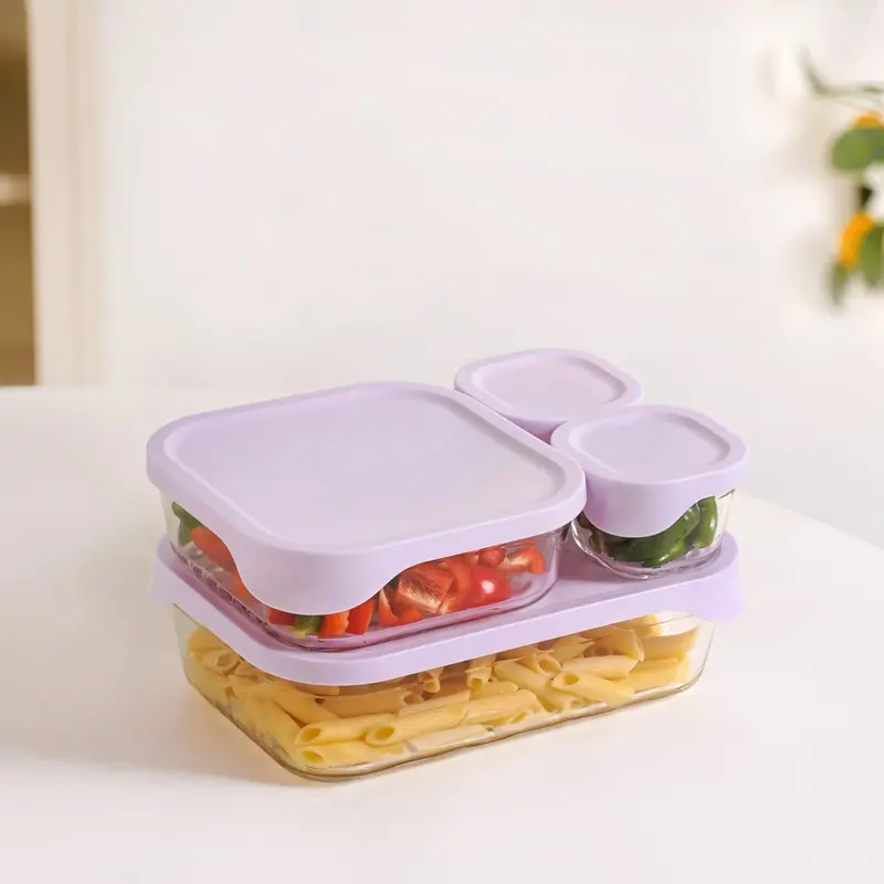 Groovo Lite Premium Borosilicate Glass Storage Set – 4-Piece (220Ml–2500Ml) 1