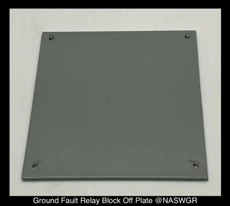 Ground Fault Relay Mounting Block-Off Plate Kit 1