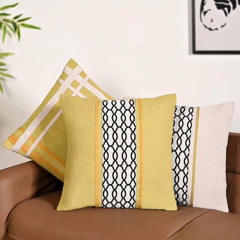 Harmony Hues Decorative Cushion Cover Set – 3 Pcs (40X40Cm) 1