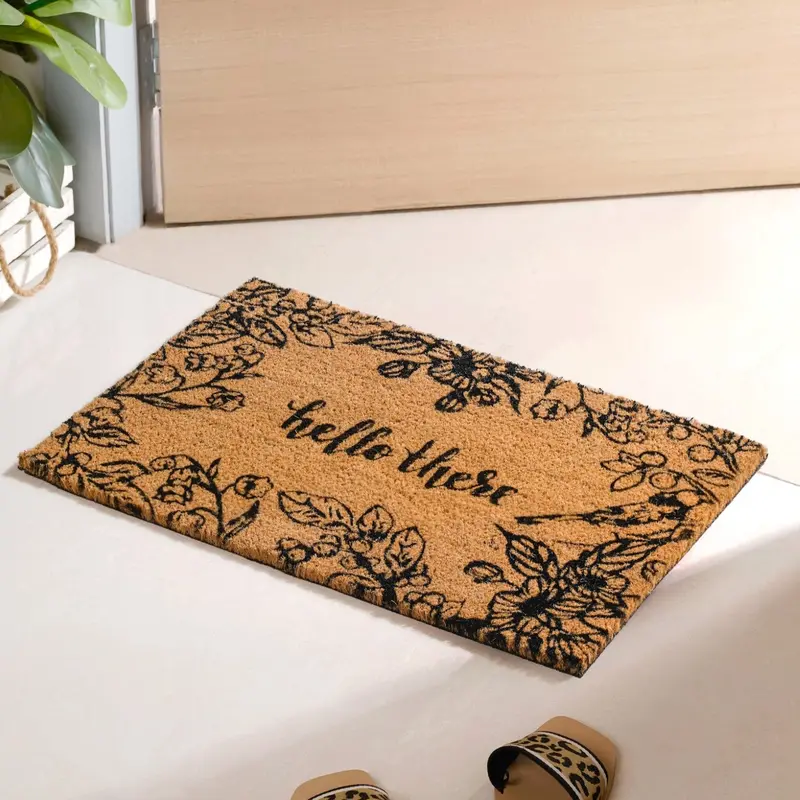 'Hello There' Typography Coir Welcome Mat – 24X16 Inch 1