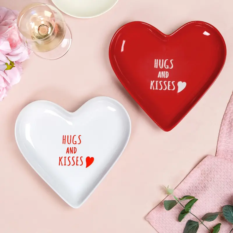 Hugs & Kisses Ceramic Snack Plate Duo 1