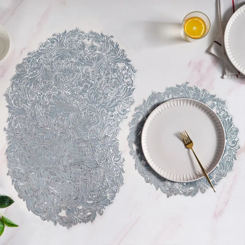 Icy Blue Round Placemats – Premium Set Of 6 1