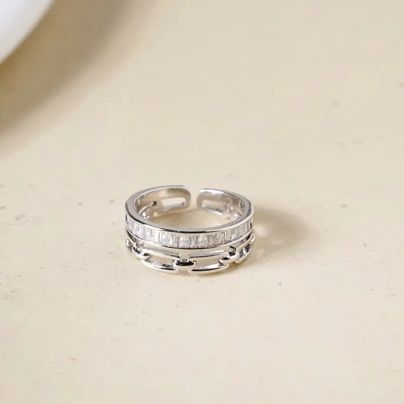 Interlocked Love Duo Band Ring In Silver 1