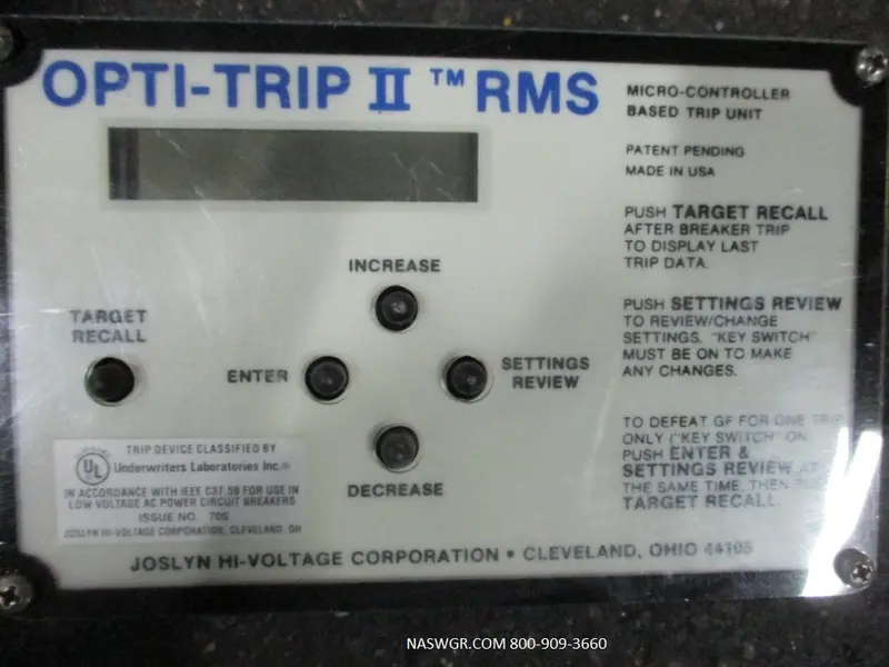 Joslyn Opti-Trip Rms Solid-State Trip Unit 1