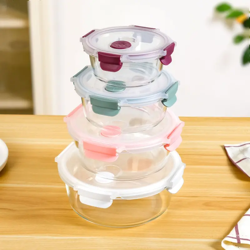 Kaleido Stackable Food Container Set – Four Airtight, Ventilated Containers (390–1400Ml) 1
