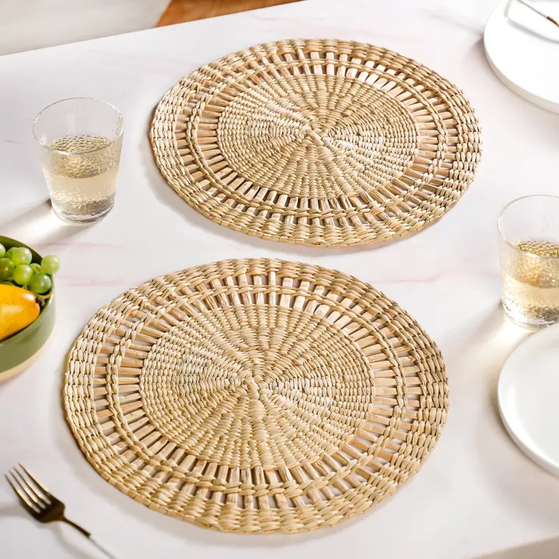 Kauna Table Mat Set – 2-Piece Sustainable Handwoven Mats (34Cm) For Dining Or Serving 1