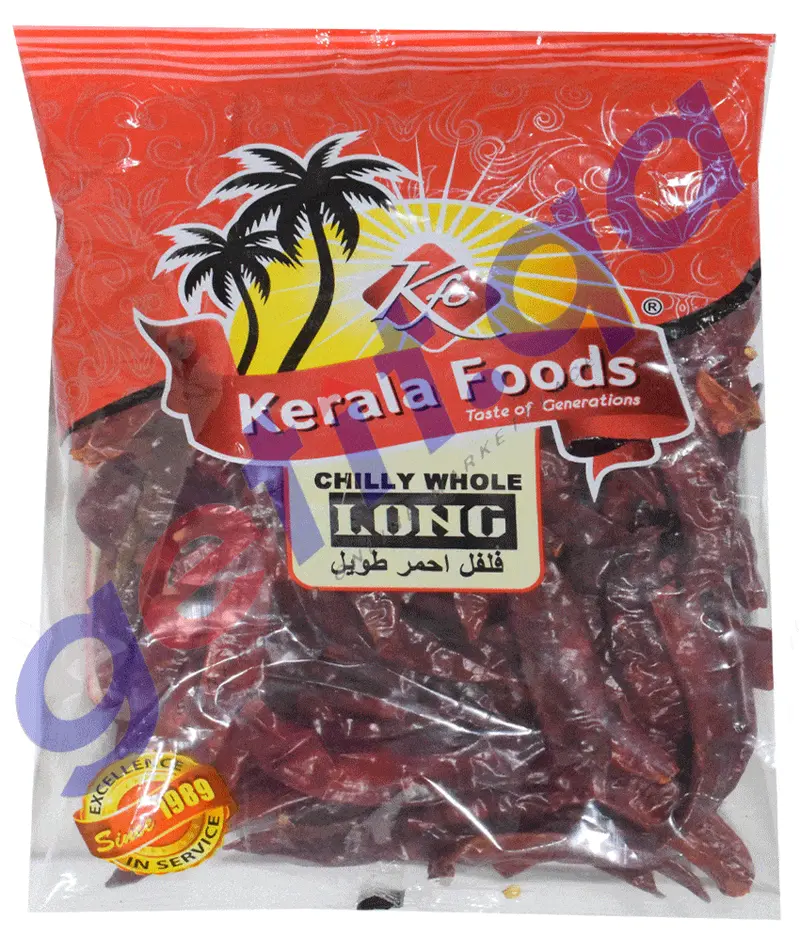 Kerala Foods Whole Long Red Chilies – Sun-Dried, Medium Heat 1
