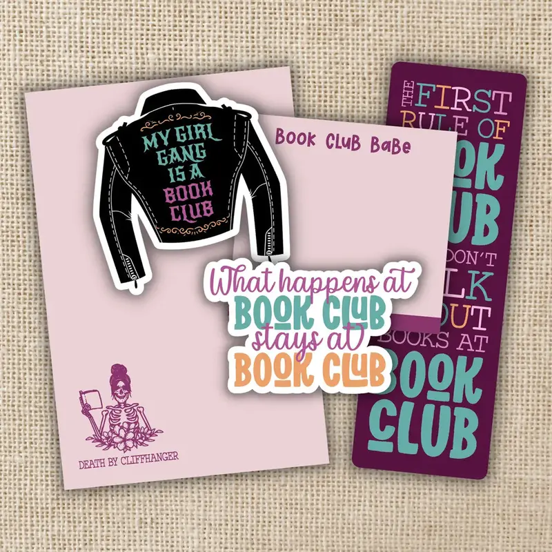 Kingdom Of Threads Book Club-Themed Stationery Set – 'What Happens At Book Club...' 1