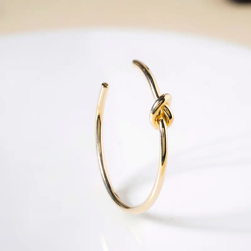 Knot Cuffed Gold Bracelet – Textured Modern Classic 1