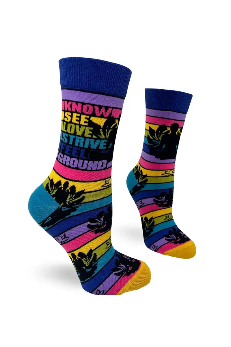 Know See Love Strive Feel Ground Socks – Mindfulness-Themed Apparel By Fabdaz 1