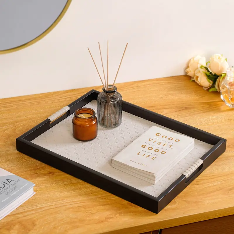 Large Beige Premium Tabletop Organizer Tray 1