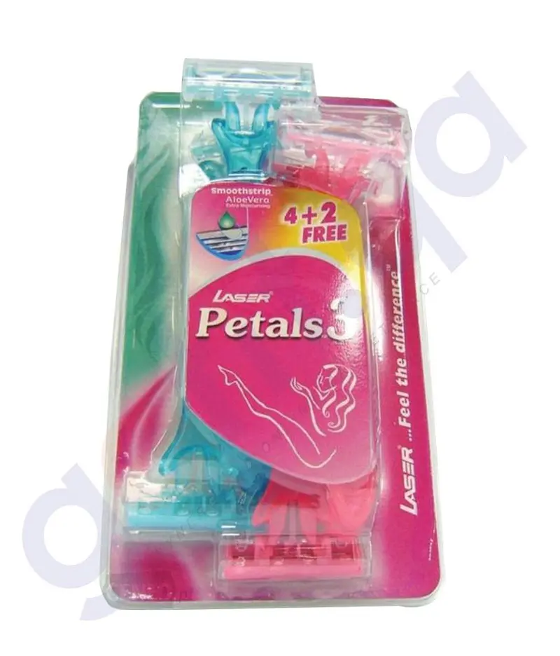 Laser Petals3 Razor Blades – Triple Blister Card, 4+2 Count 1