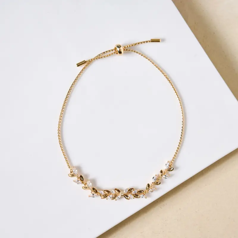 Leafline Sliding Knot Gold Bracelet 1