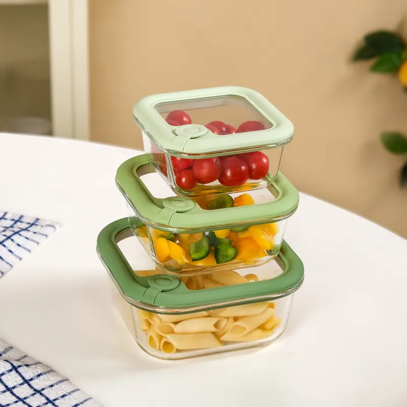 Leakproof Transparent Food Storage Containers With Ventilated Lids – 3-Piece (350/520/800 Ml) 1